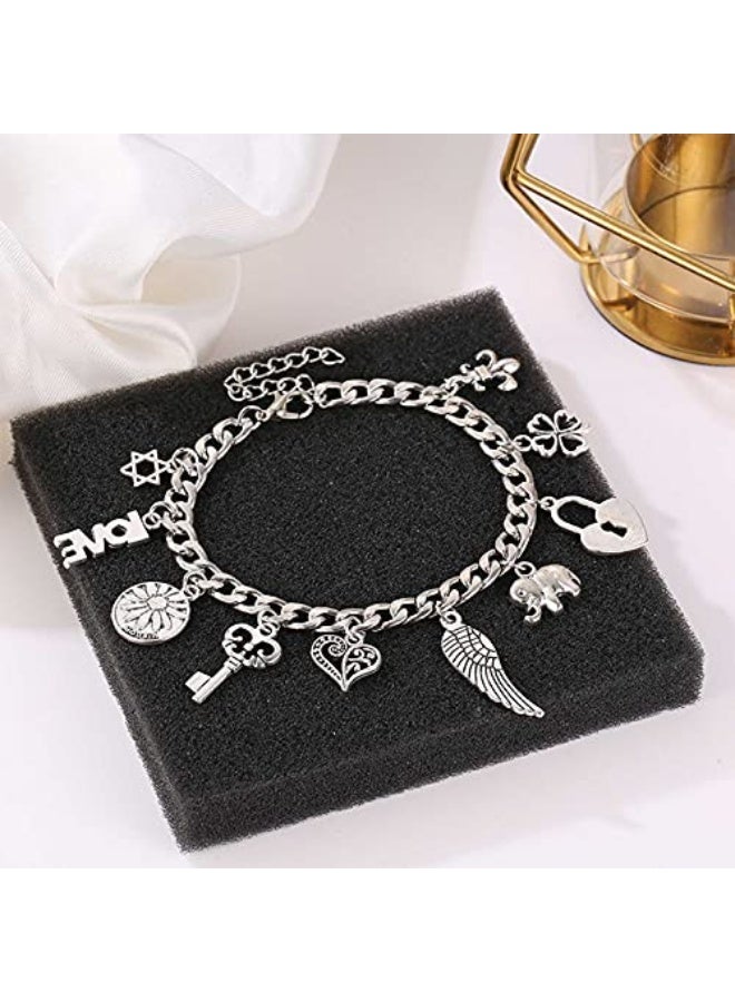 Creative Silver Charm Bracelets Personalized Link Bracelet Jewelry for Women and Teens Girls - Image 3