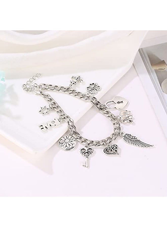 Creative Silver Charm Bracelets Personalized Link Bracelet Jewelry for Women and Teens Girls - Image 5