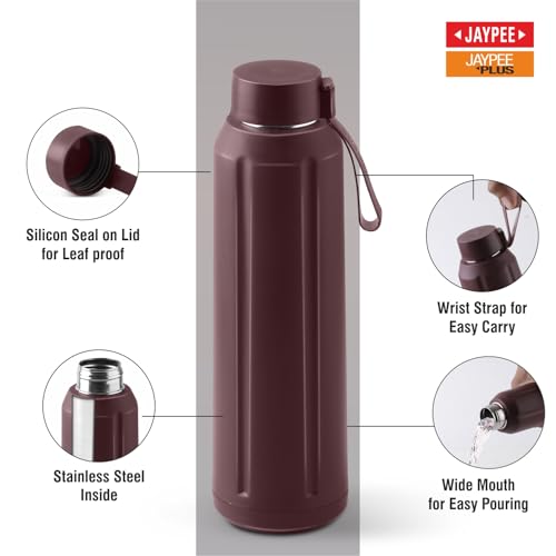 JAYPEE Etosip Auto Cut Off Electric Lunch Box with 2 Stainless Steel containers 275X2 ml & Insulated Steel Water Bottle for Office, Easy to Carry Tiffin Convenience case for Power Cord,Maroon - Image 5