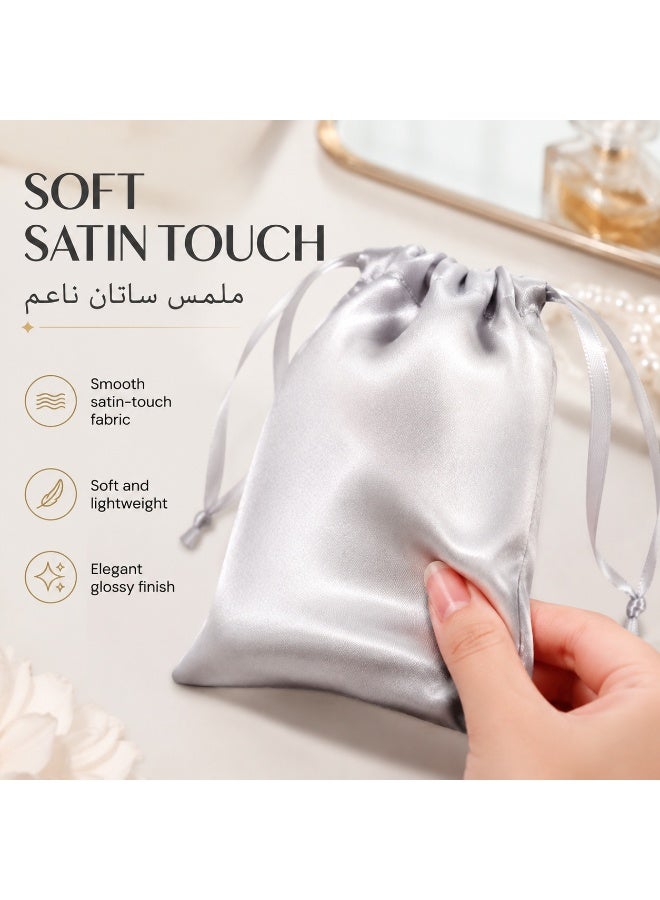 Soft Silk Drawstring Pouch Bag for Jewelry, Makeup & Accessories, Travel Dustproof Small Storage Organizer, Multi-Color Gift Bag - Image 2