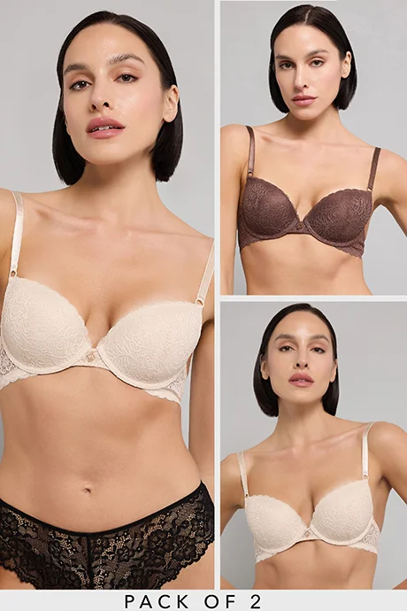 أر أند بي 2 Pack Solid T-Shirt Bras