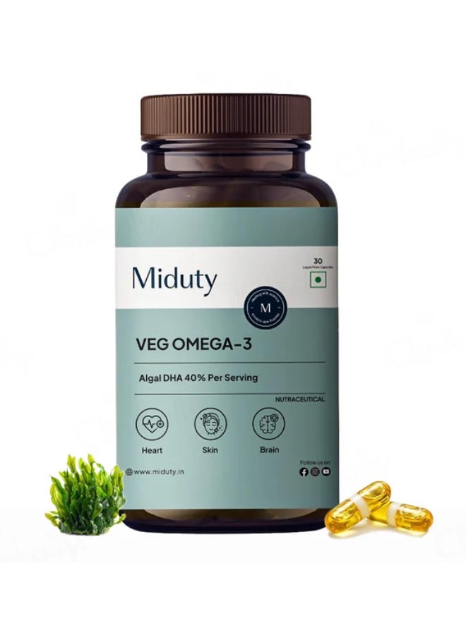 Miduty Veg Omega-3 500mg - 30 Capsules - Image 1