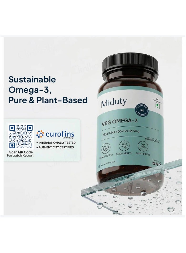 Miduty Veg Omega-3 500mg - 30 Capsules - Image 3