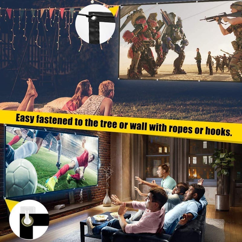 MOIZ Projector Screen Upgraded inch 4:3 HD Portable Eyelet Screen Premium Indoor Outdoor Movie Screen Anti-Crease Projection #15 (6 ft. (W) x 4 ft. (H) - 84" Inch) - Image 5