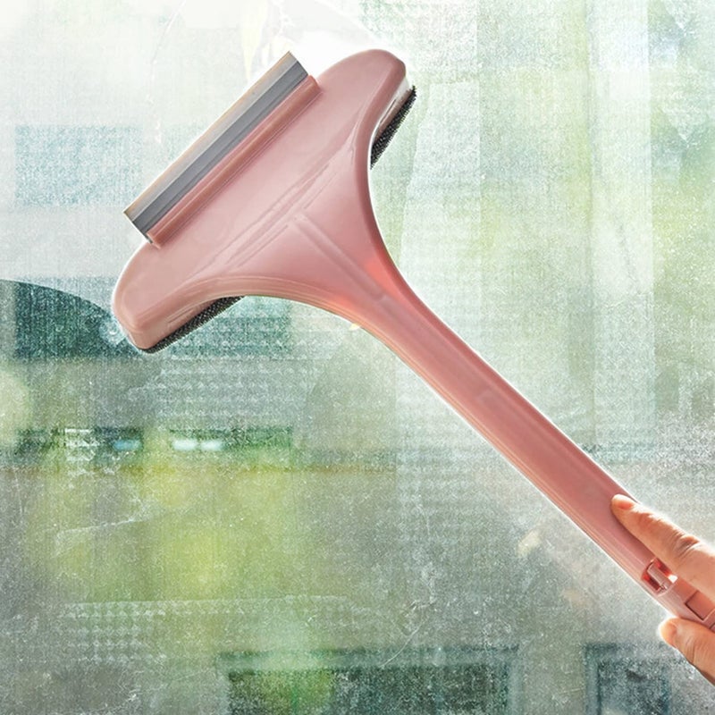MACLOOM 2 in 1 Window Cleaner Brush Glass Cleaning Scraper, Mesh Screen Cleaner, Window Screen Cleaning Brush Washing Equipment, Window Cleaner Tool with Wet and Dry - Image 1