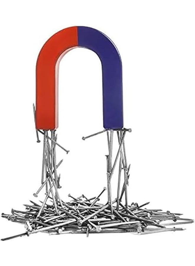 VITION 3 Pack U Shaped Magnets, 25x25mm Teaching Horseshoe Magnet for Physics Experiment & Lab Scientific Supplies Science Education - Red/Blue - Image 2