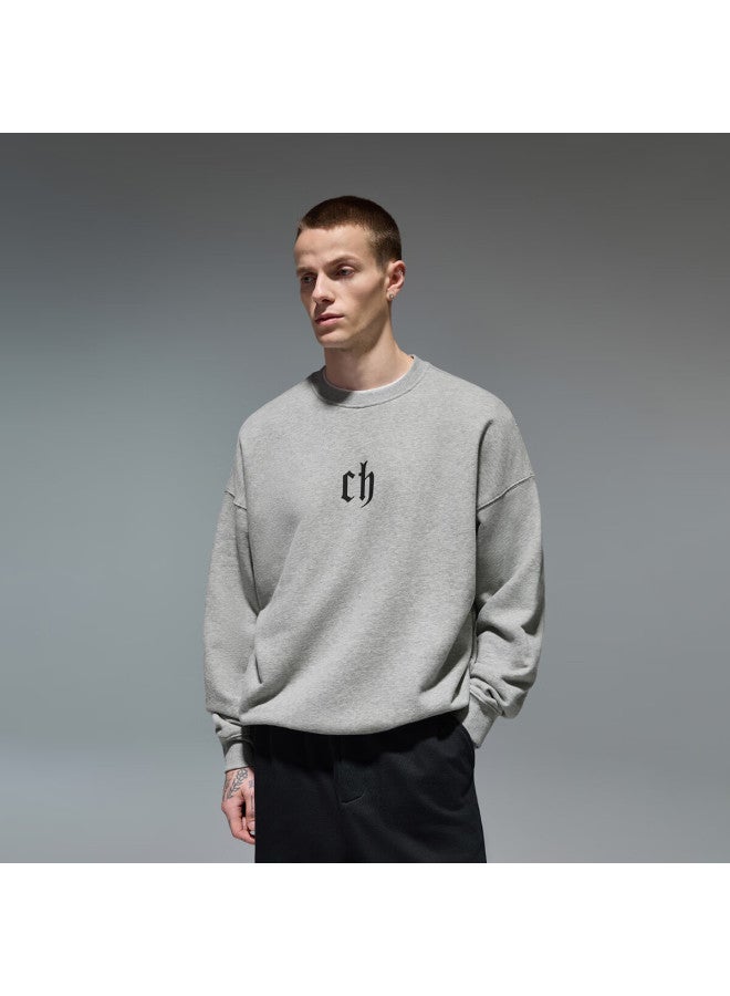 Chinism Ch Sweatshirt For Men, American High Street Style, Loose-fitting Pullover, Couple's Top, Heavyweight Classic Version, Round Neck Sweatshirt Sc20071016 - Image 2