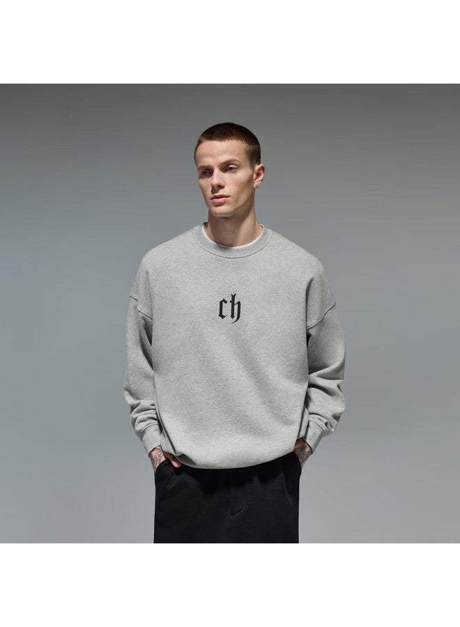 Chinism Ch Sweatshirt For Men, American High Street Style, Loose-fitting Pullover, Couple's Top, Heavyweight Classic Version, Round Neck Sweatshirt Sc20071016 - Image 1