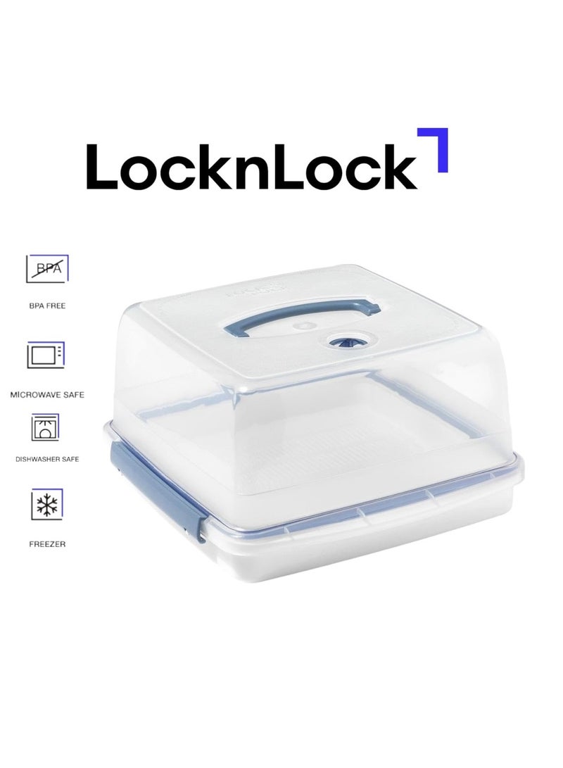 LOCK & LOCK LocknLock Cake Storage Box with Airtight Lid Stackable BPA-Free, Microwave, Freezer & Dishwasher Safe with Handle, Large Cake Carrier for Cakes, Bread & Pies - Image 1