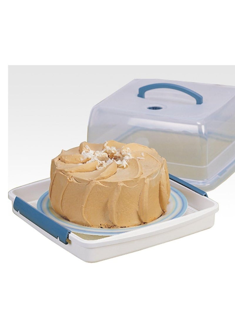 LOCK & LOCK LocknLock Cake Storage Box with Airtight Lid Stackable BPA-Free, Microwave, Freezer & Dishwasher Safe with Handle, Large Cake Carrier for Cakes, Bread & Pies - Image 3