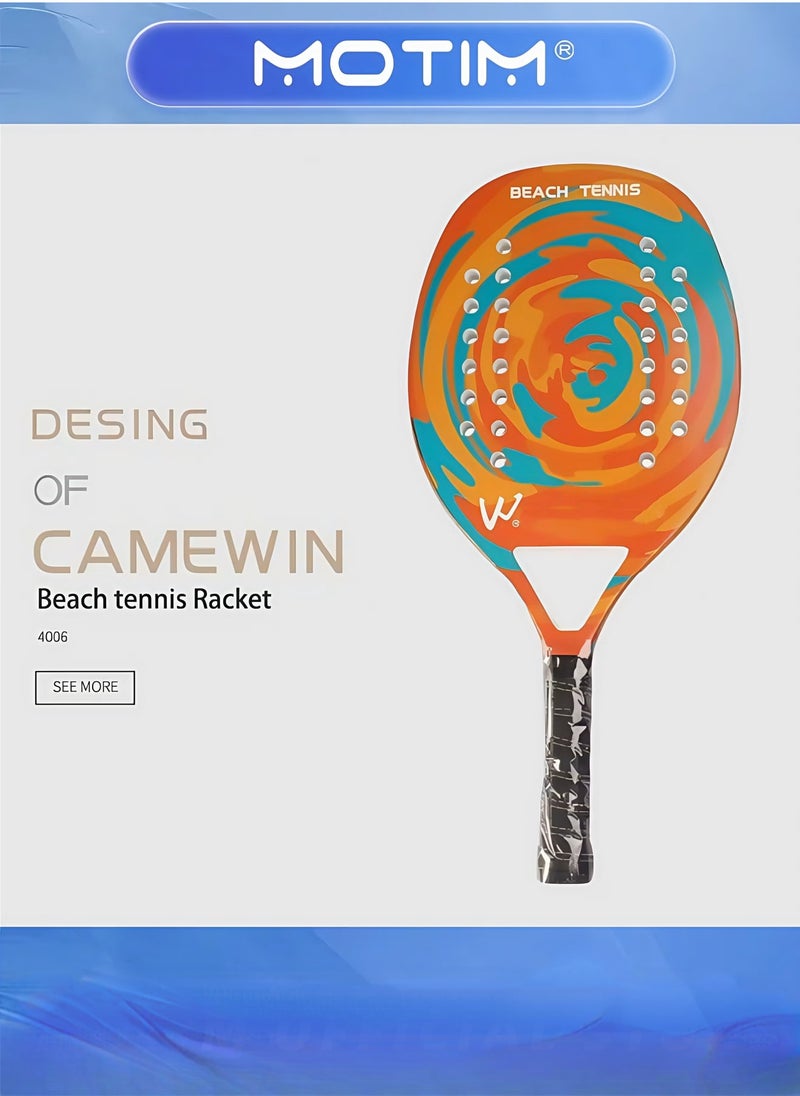 Motim Beach Tennis Rackets Professional Carbon Fiber Beach Tennis Racket with Soft EVA Face Beach Paddle Ball Set with Storage Bag - Image 4
