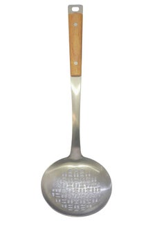 Happy Home Stainless Steel Strainer Spoon with Wooden Handle Used for Lifting Food While Cooking, Straining Liquids and Serving Food 36cm  - Image 2