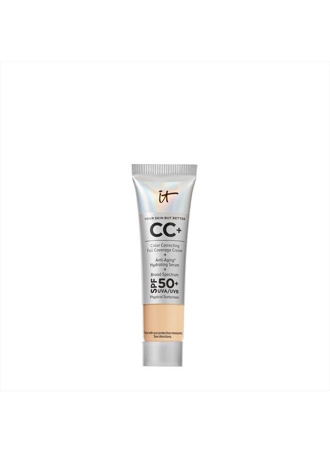 IT COSMETICS - Your Skin But Better CC+ Cream Travel Size, Medium (W) - Color Correcting Cream, Full-Coverage Foundation, Hydrating Serum & SPF 50+ Sunscreen - Natural Finish - 0.406 fl oz - Image 1