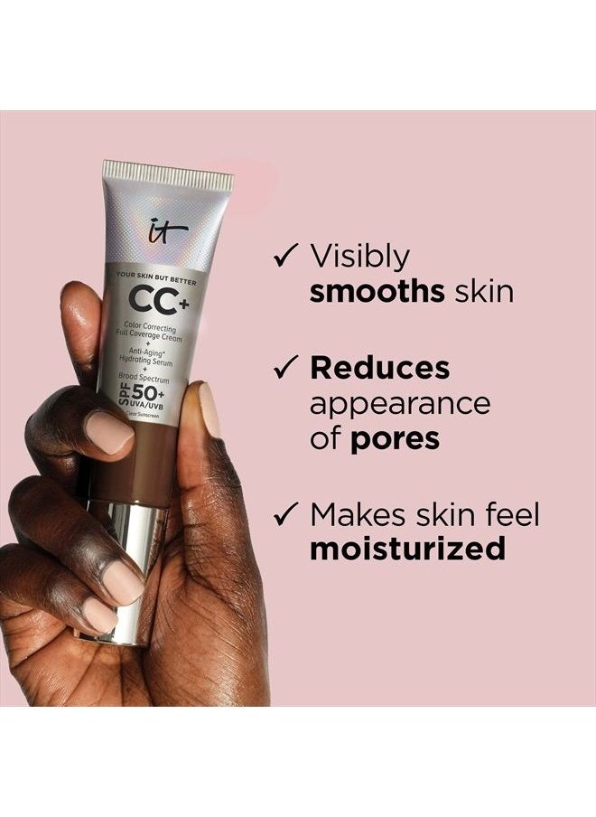 IT COSMETICS - Your Skin But Better CC+ Cream Travel Size, Medium (W) - Color Correcting Cream, Full-Coverage Foundation, Hydrating Serum & SPF 50+ Sunscreen - Natural Finish - 0.406 fl oz - Image 1
