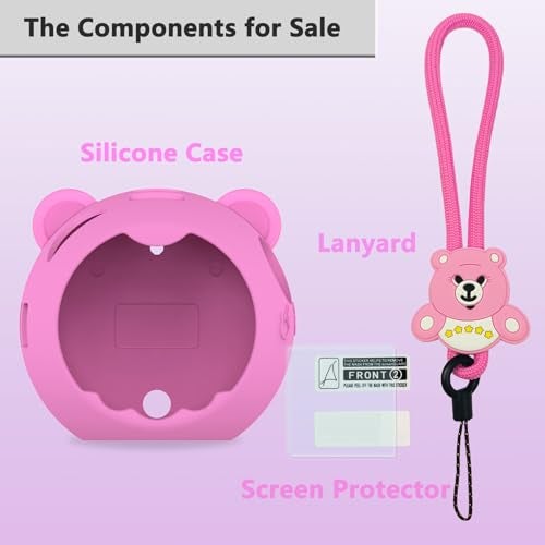 JCHPINE Silicone Cover Case for Punirunes Interactive Digital Toy Protective Skin Sleeve for Punirunes Digital Pet Toys Squishy Characters Electronic Pets Accessories Pink Case - Image 5