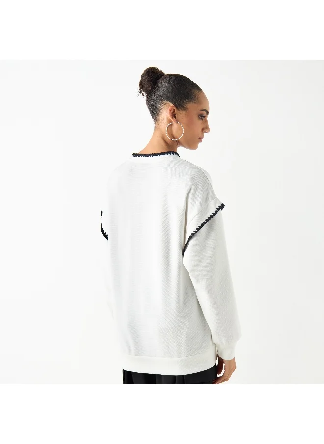 2Xtremz 2Xtremz Textured Sweatshirt with Long Sleeves