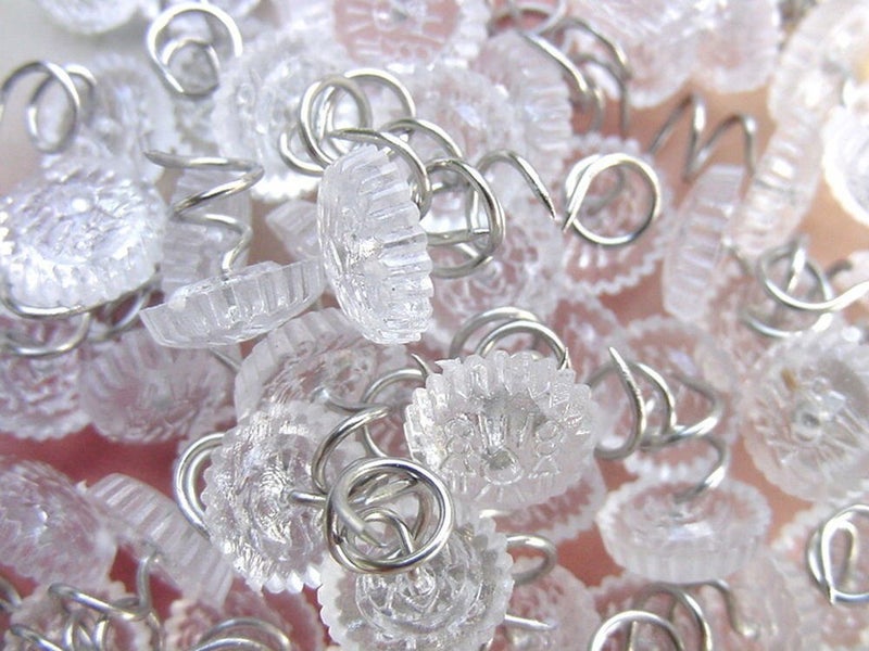 Attmu Attmu 60 Pcs Upholstery Tacks Headliner Pins Clear Heads Twist Pins for Slipcovers and Bedskirts, 0.5 Inches Bed Skirt Pins  - Image 2