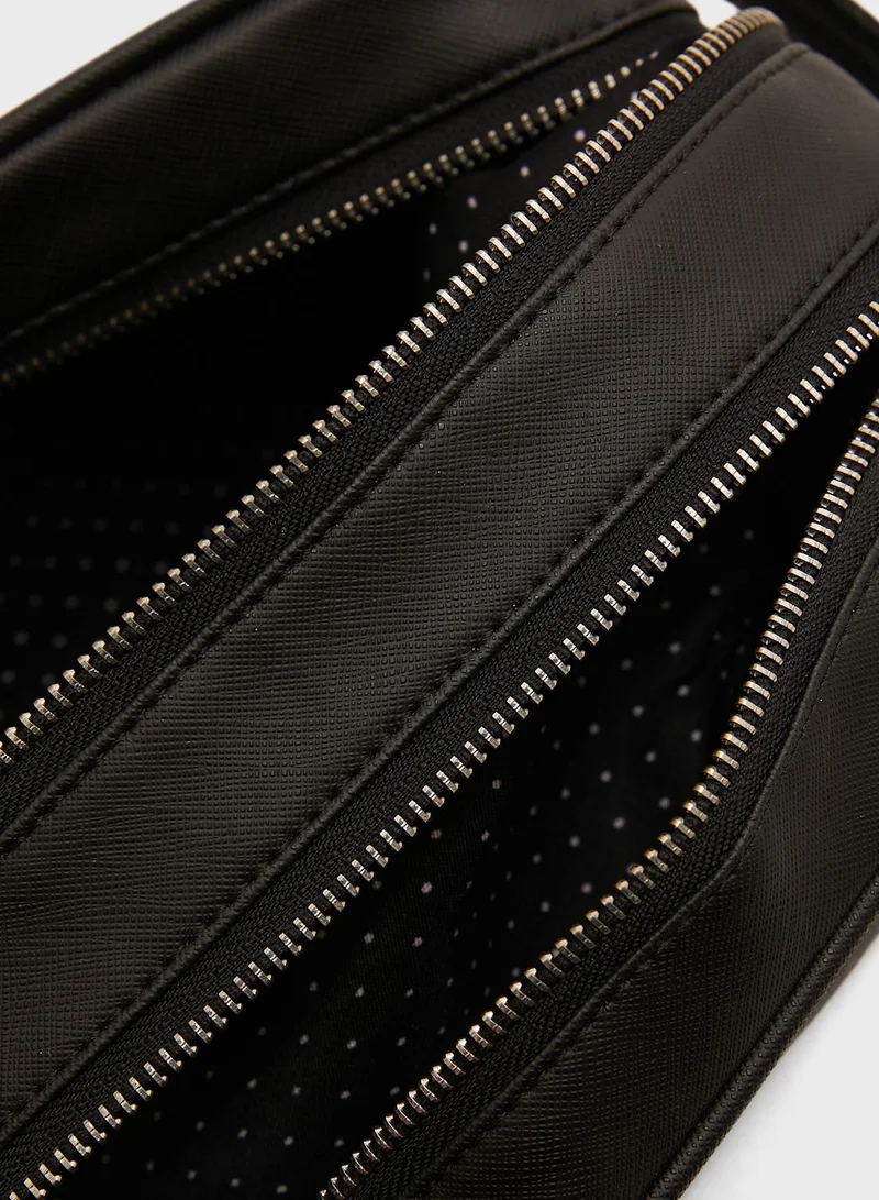 Seventy Five Safiano Texture Dual Compartment Washbag