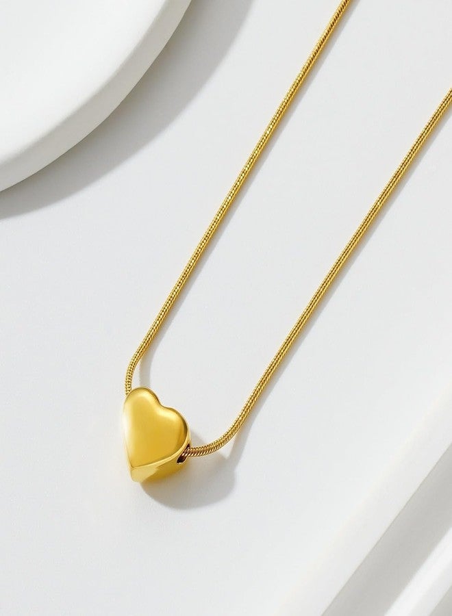 MEENAZ Heart Pendant Necklace for Woman Girls | 18K Gold Plated Snake Chain | Anti Tarnish Stainless Steel Jewellery | Stylish Valentine Gift Locket Necklace for Woman | Fashion Chains Waterproof -163 - Image 5
