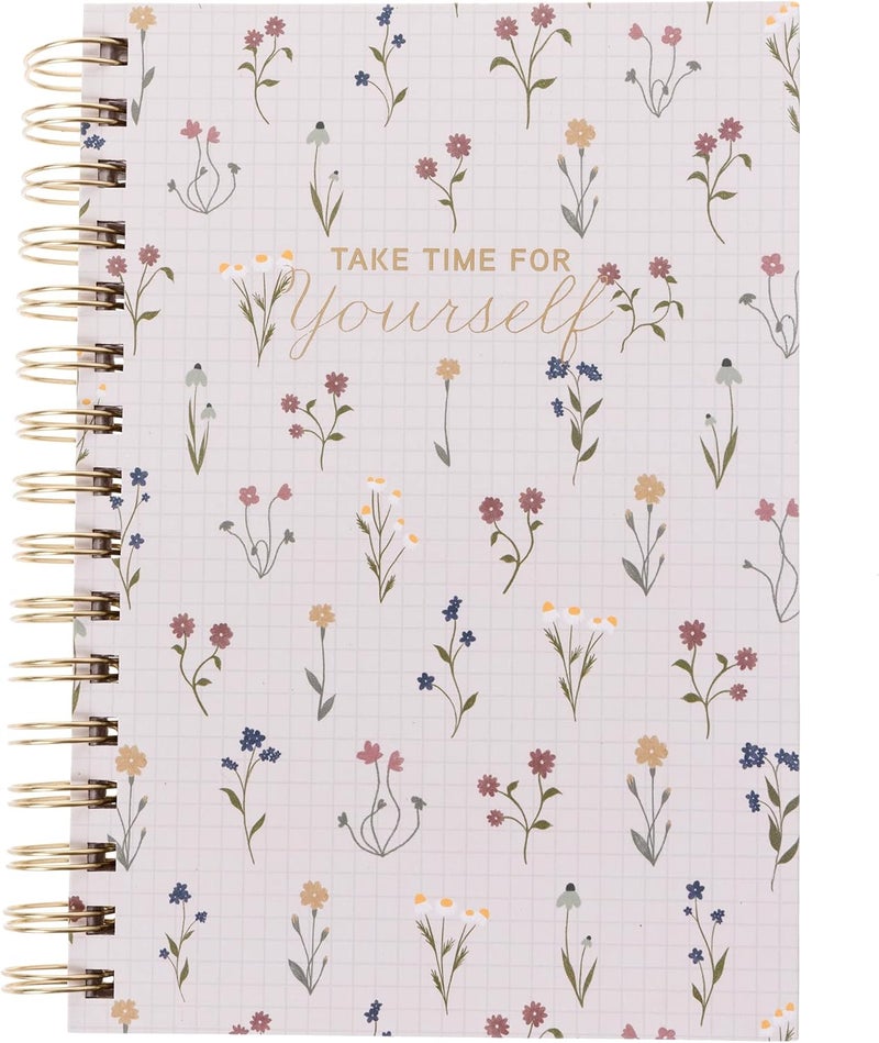 Graphique Hardbound Spiral Journal | Dainty Floral Design | Premium Paper | Notebook | Diary | Lists | Record Month and Date | Great Gift | 160 Ruled Pages | 6.25” x 8.25” - Image 1
