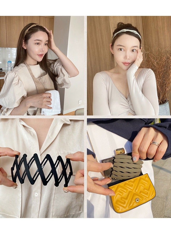 5-Piece Stretchable Hair Band Set, Headband Can Be Retracted and Folded Good Flexibility, Easy to Carry - Image 3
