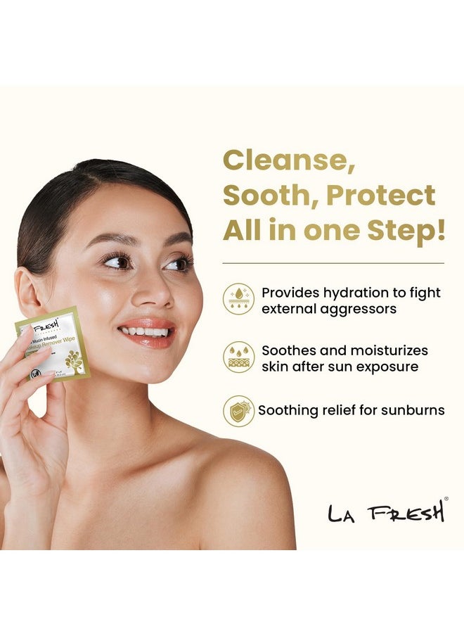 LA FRESH LA Fresh Snail Mucin Facial Cleansing Wet Wipes - Double-Action Travel Makeup Remover Wipes, Oil-free, Non-Greasy Wet Wipes, 25-Pack  - Image 3