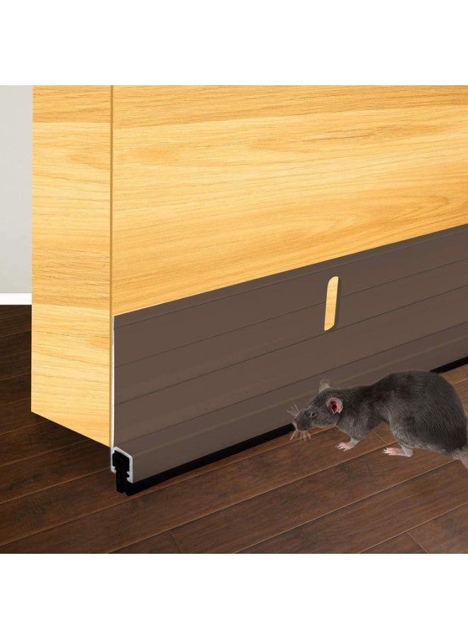 Metal door and window insulation strips, 100 cm, sand and dust resistant, rubber strips, aluminum reinforced, brown - Image 1