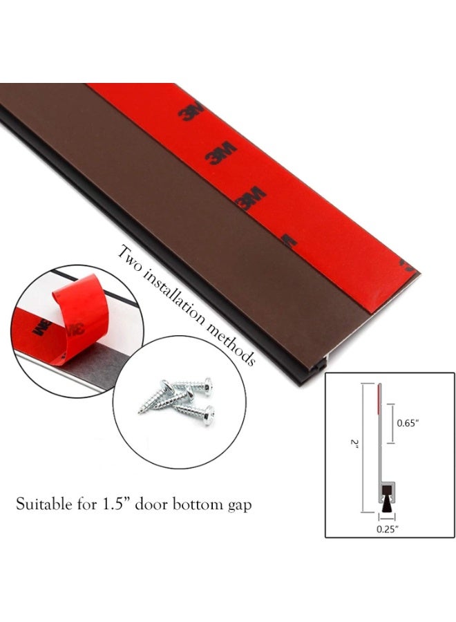 Metal door and window insulation strips, 100 cm, sand and dust resistant, rubber strips, aluminum reinforced, brown - Image 2