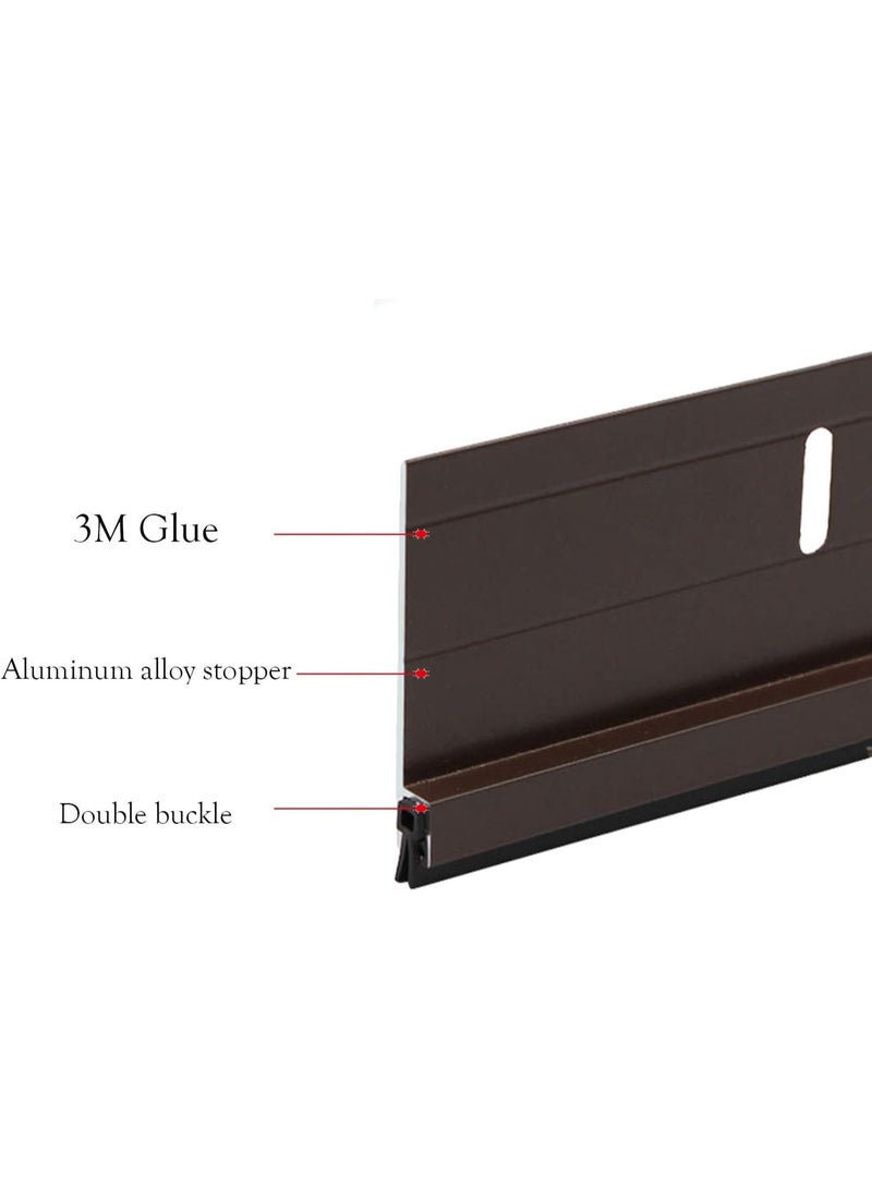 Metal door and window insulation strips, 100 cm, sand and dust resistant, rubber strips, aluminum reinforced, brown - Image 3