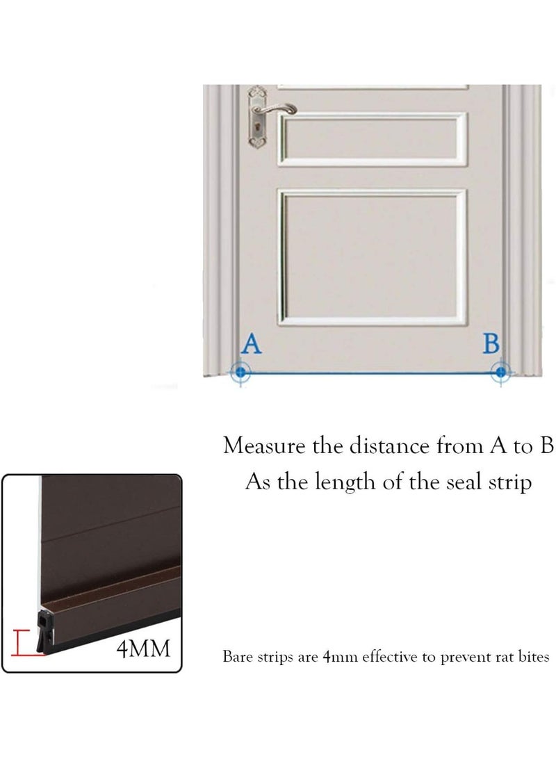 Metal door and window insulation strips, 100 cm, sand and dust resistant, rubber strips, aluminum reinforced, brown - Image 4