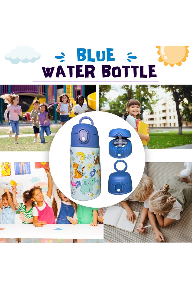 سبرينترز زجاجة ماء للأطفال مع رسومات حيوانات الغابة – 400 مل ترمس ستانلس ستيل مع مصاصة – معزولة حرارياً، مانعة للتسرب، خالية من مادة BPA – زجاجة قابلة لإعادة الاستخدام للمدرسة والسفر ووجبة الغداء - Image 5
