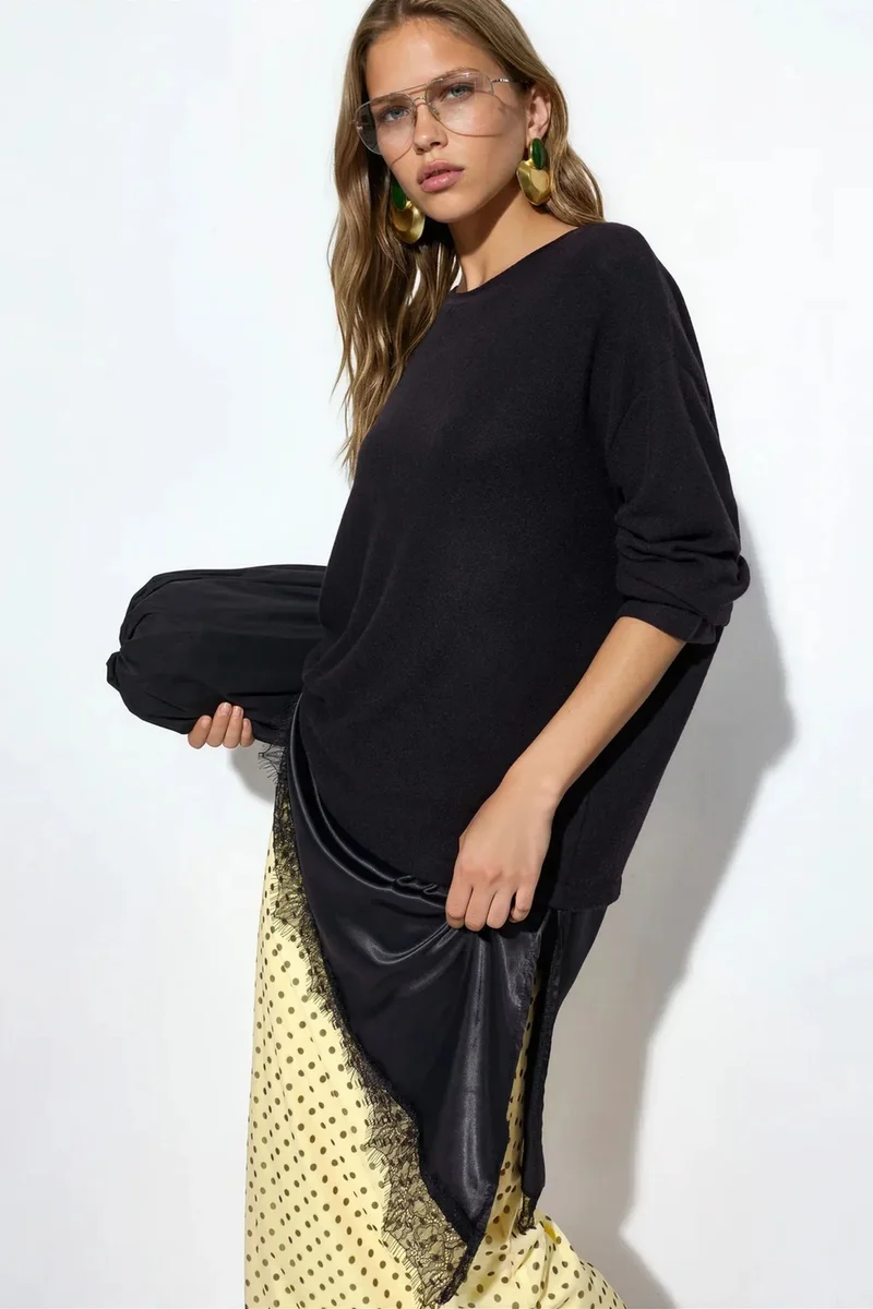 BUSEM Women’s Crew Neck Knit Sweater