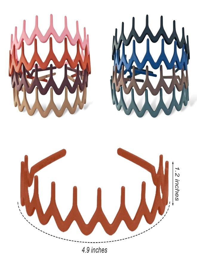 لابوهي مجموعة لابوهي من 8 قطع من عصابات الرأس البلاستيكية الأنيقة غير القابلة للانزلاق مع مشط واسع الأسنان، متعددة الألوان، إكسسوارات شعر رفيعة للنساء والرجال والفتيات المراهقات، وعصابات شعر موراندي على شكل موجة للشعر الكثيف - Image 2