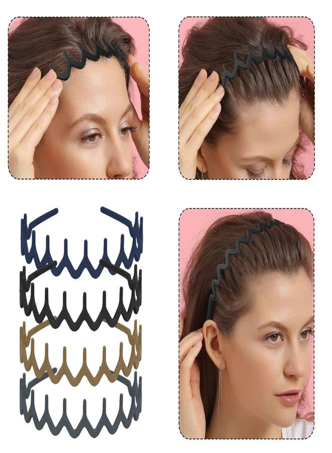 لابوهي مجموعة لابوهي من 8 قطع من عصابات الرأس البلاستيكية الأنيقة غير القابلة للانزلاق مع مشط واسع الأسنان، متعددة الألوان، إكسسوارات شعر رفيعة للنساء والرجال والفتيات المراهقات، وعصابات شعر موراندي على شكل موجة للشعر الكثيف - Image 4