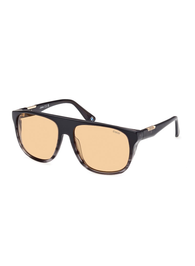 BMW Men's UV Protection Pilot Shape Acetate Sunglasses BW0041-H02J58 - Lens Size: 58 Mm - Matte Black - Image 1