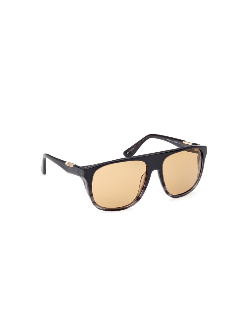 BMW Men's UV Protection Pilot Shape Acetate Sunglasses BW0041-H02J58 - Lens Size: 58 Mm - Matte Black - Image 3