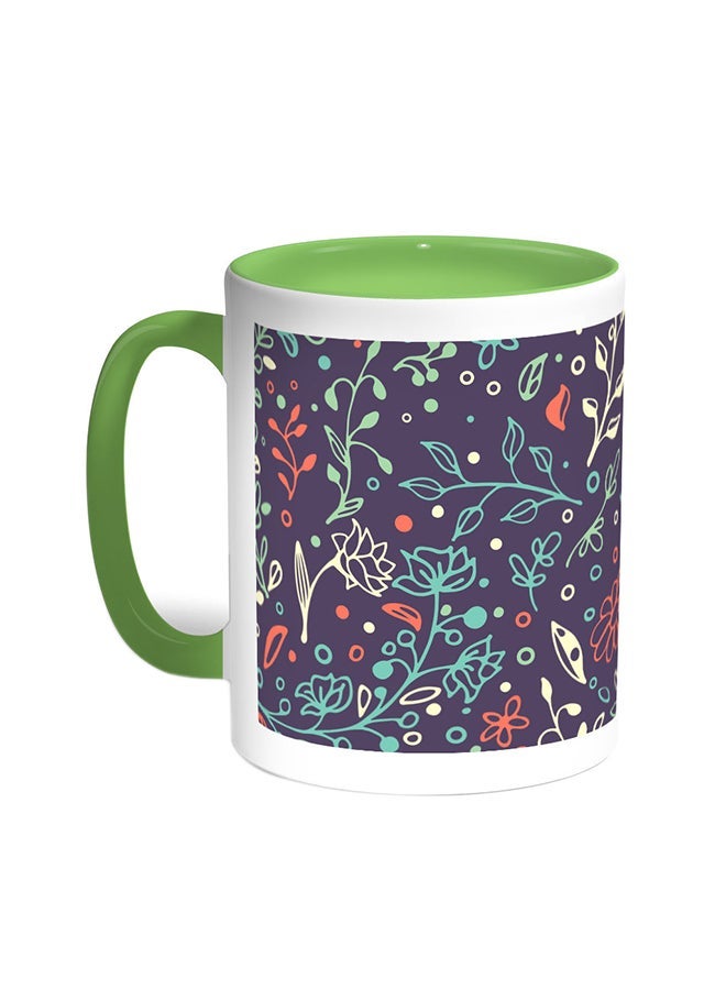 RYN Decorative - Tree Paper Printed Coffee Mug Green/White 11ounce