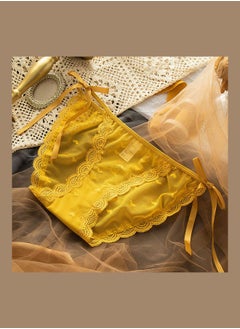 NIBEMINENT Bowknot Lace-Up Panty Yellow  - Image 2