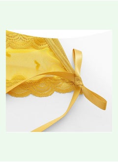 NIBEMINENT Bowknot Lace-Up Panty Yellow  - Image 4