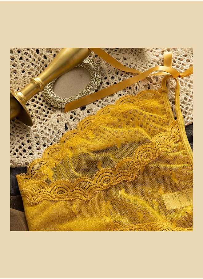 NIBEMINENT Bowknot Lace-Up Panty Yellow  - Image 5