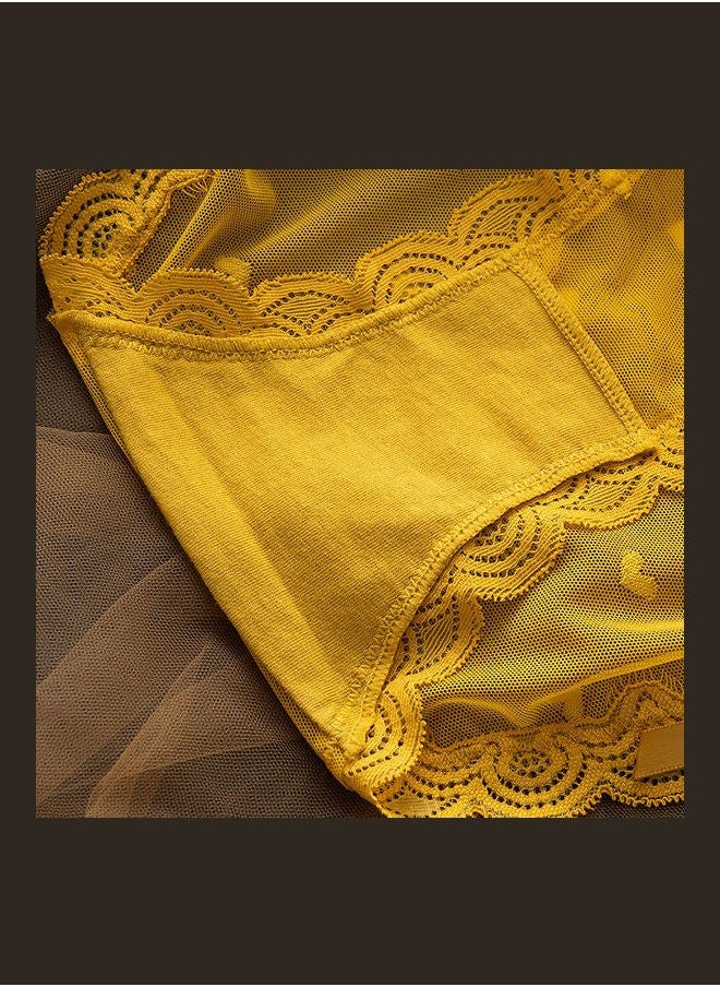 Bowknot Lace-Up Panty Yellow