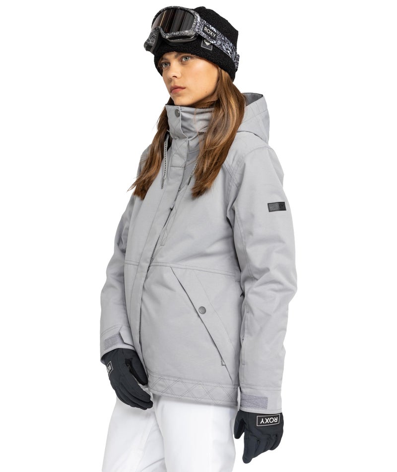 Roxy Women's Billie Jacket – 10K Waterproof Snow Jacket, Tailored Fit, PFAS-Free, Insulated, Grey, Large - Image 4
