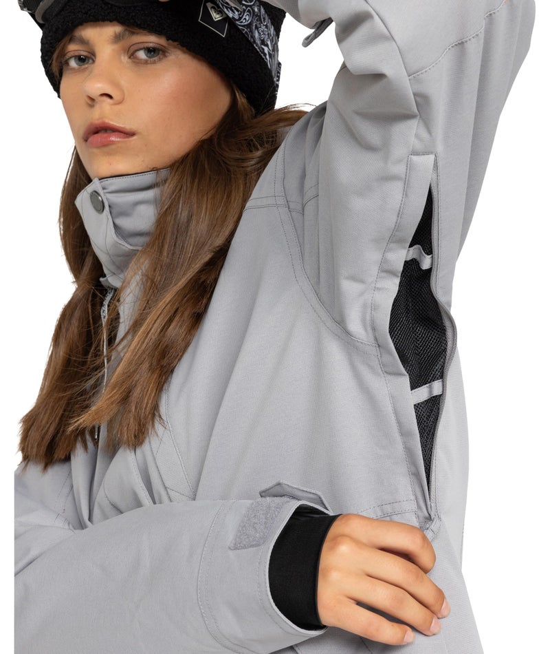 Roxy Women's Billie Jacket – 10K Waterproof Snow Jacket, Tailored Fit, PFAS-Free, Insulated, Grey, Large - Image 2