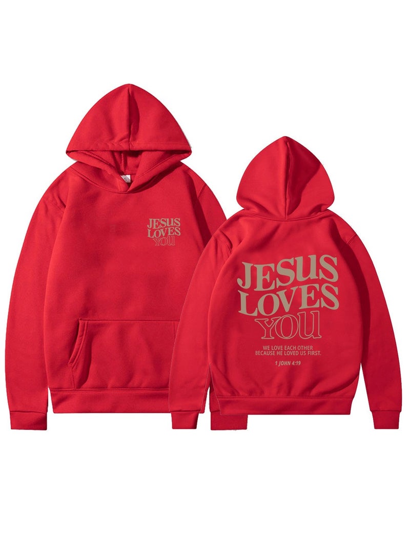 KUYING New Velvet Back Letter Hooded Sweatshirt - Image 1