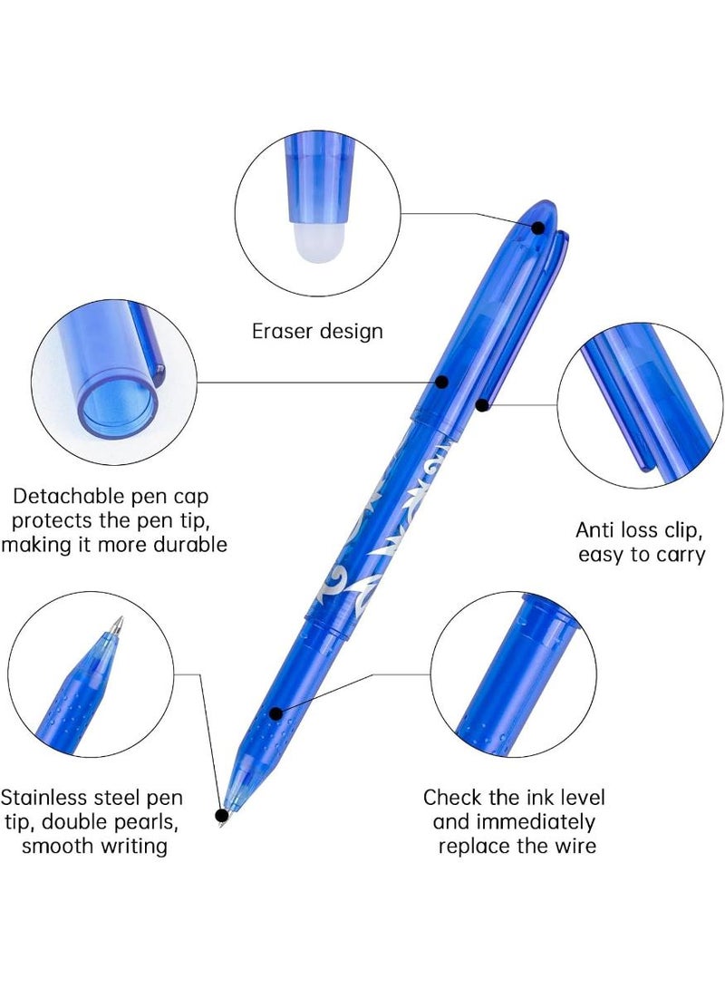 PAPERSAY 8PCS Erasable Pens, Erasable Ballpoint Pen, Blue Erasable Pens ,0.5 mm Erasable Pen for School Supplies, Office ,Supplies Students - Image 3