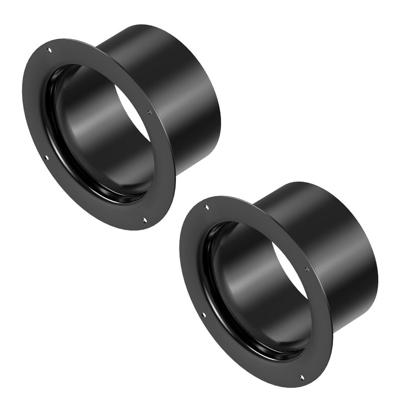 6 Inch Duct Connector HG Power 150mm Plastic Straight Pipe Flange for 6 Ducting Pipes Hoses Heating Cooling HVAC Ventilation Use Black