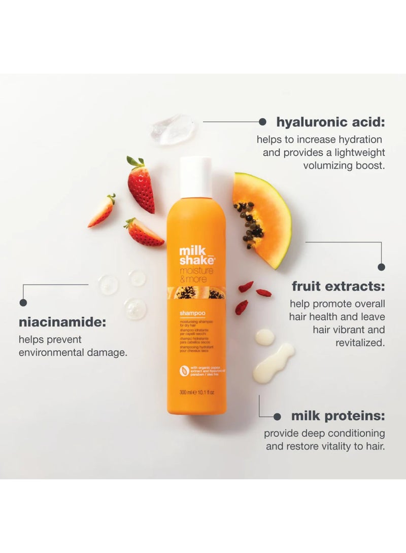 Milk Shake شامبو مرطب ومغذي بلس مع مستخلص البابايا وحمض الهيالورونيك - ينظف بلطف، يضيف لمعانًا ويحسن قابلية التحكم للشعر الجاف (300 مل) - Image 5