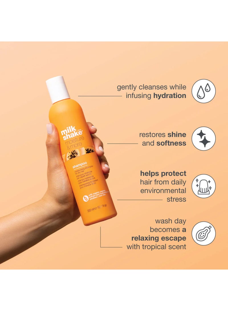 Milk Shake شامبو مرطب ومغذي بلس مع مستخلص البابايا وحمض الهيالورونيك - ينظف بلطف، يضيف لمعانًا ويحسن قابلية التحكم للشعر الجاف (300 مل) - Image 3