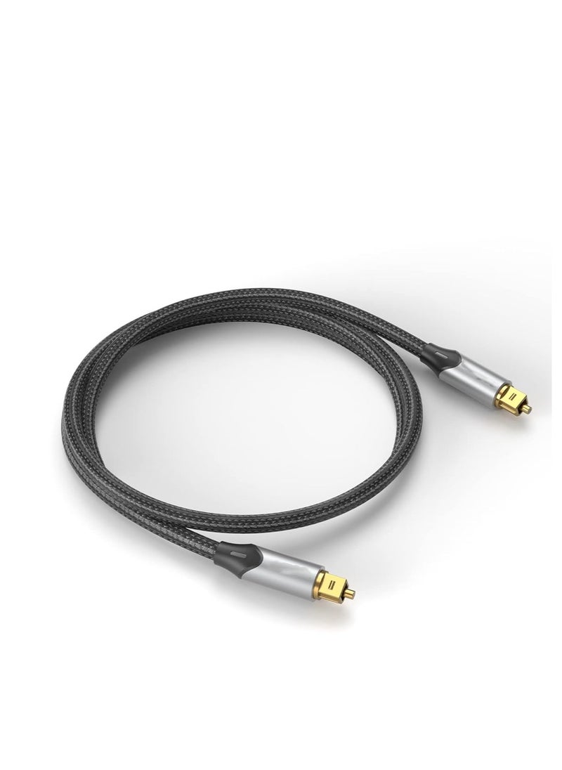 KASTWAVE - Digital Optical Audio Cable 3.3ft Nylon Braided Fiber, Slim Metal Case, Gold Plated Plug, Toslink Fiber Optic Audio Cable for Sound Bar TV PS4 S*msung Vizio Bose LG, 1 Pcs - Image 1