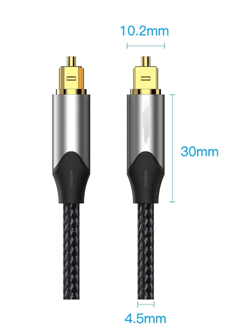 KASTWAVE - Digital Optical Audio Cable 3.3ft Nylon Braided Fiber, Slim Metal Case, Gold Plated Plug, Toslink Fiber Optic Audio Cable for Sound Bar TV PS4 S*msung Vizio Bose LG, 1 Pcs - Image 1